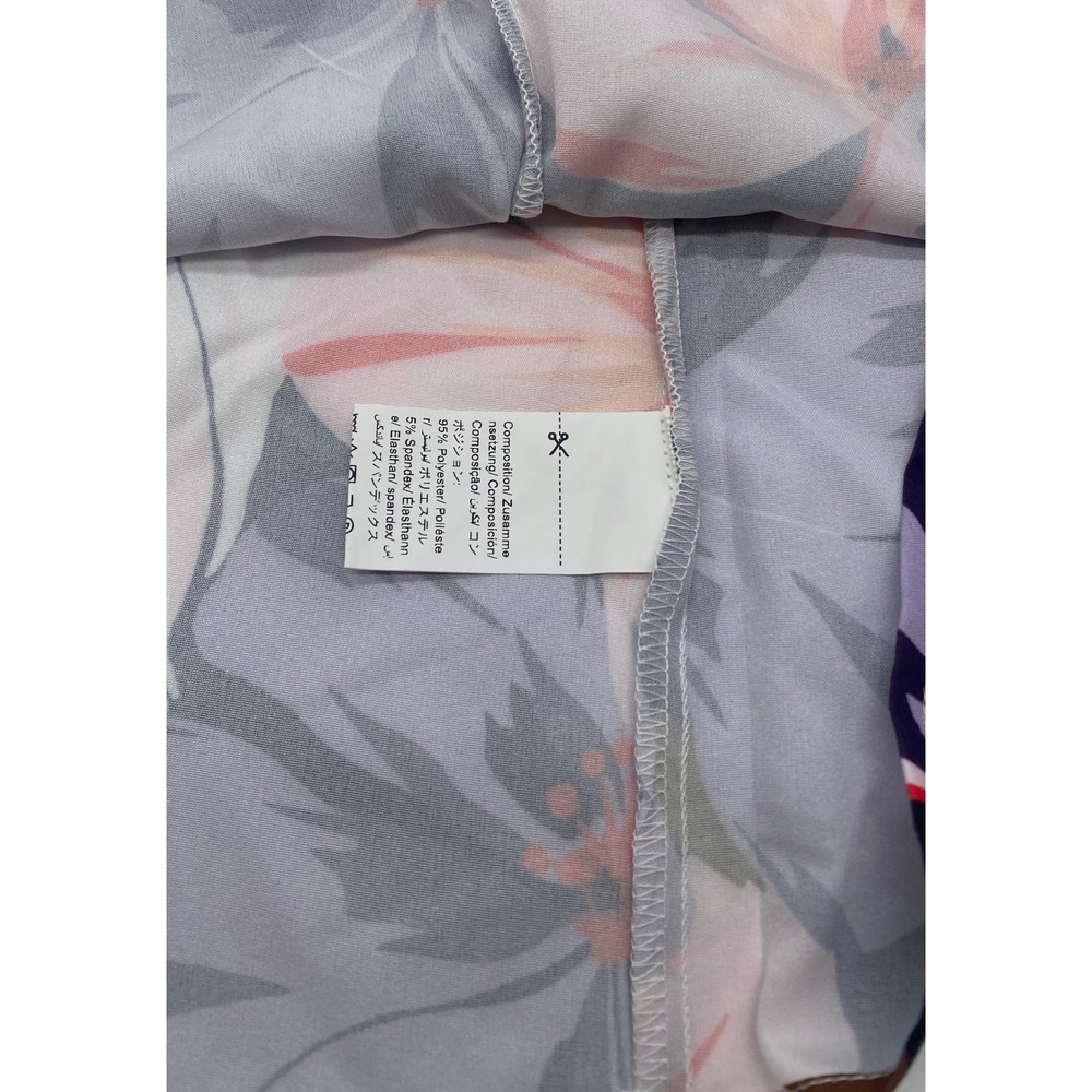 Purple Floral High Neck Halter Top Sleeveless Tropical Blouse Small - Picture 11 of 12
